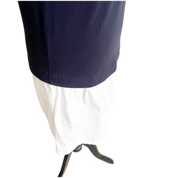 Theory Colorblock Drop Waist Dress Size Navy White Size Small Scoop Neck Minimal - Picture 6 of 13